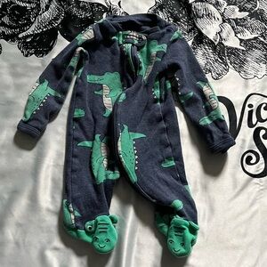 Carter's newborn blue alligator onesie